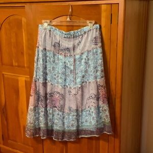 Boston Proper Multicolor Midi Skirt